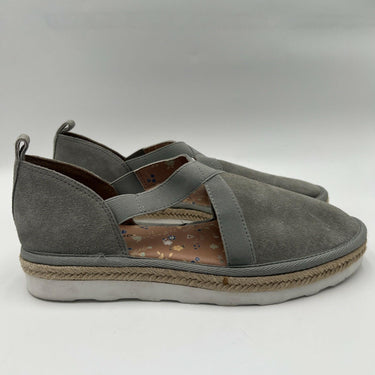 Lucky Brand Jenife Gray Suede Espadrille Maryjane Slip On Shoe Size 9 M Lucky Brand