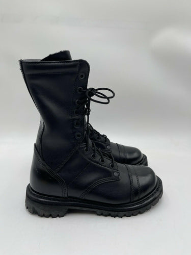 Rocky Side Zipper Jump Black Leather Lace Up Boots Size 5MW ROCKY