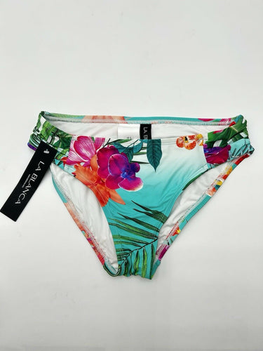 La Blanca side-shirred Vibrant Tropical Woman’s hipster bikini bottom Size 6 La Blanca