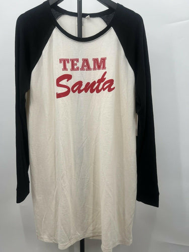 BP. Team Santa Raglan Tee Womens Christmas Graphic Dress L BP
