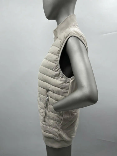 NWT Women’s Tahari Full Zip Sleeveless Puffer Vest Color Cement Size S Tahari