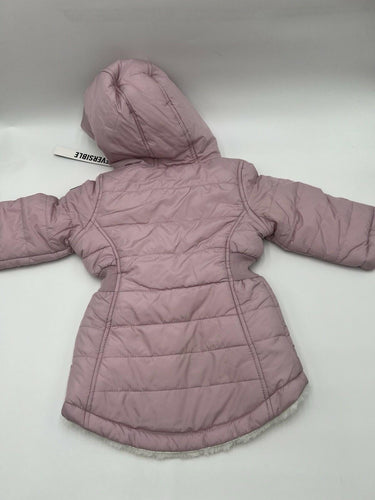 DKNY Baby Girls Pink Reversible Puffer Jacket Size 12M