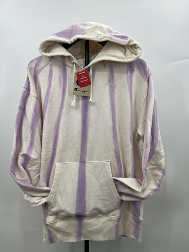 NWD Champion Hoodie Womens Tie Dye Purple Striped Oversized Script Logo Small Champion