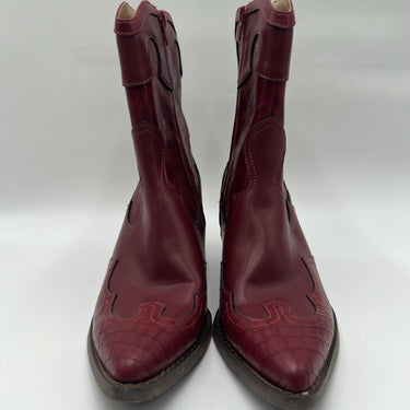 Women’s Crown Vintage Izzie Western Booties Red Size 9M Crown Vintage