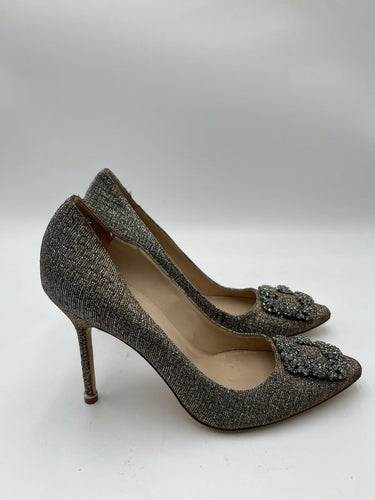 Women’s Manolo Blahnik Embellished Hangisi Glitter 105mm Pumps Size 39.5 Manolo Blahnik