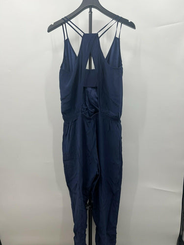 Parker Navy Blue Wrap Front Strappy Jumpsuit Sleeveless - Size M