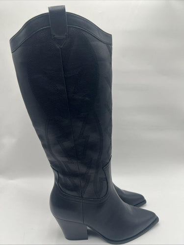 Womens Mix No. 6 Leeah Knew High Cowboy Boot in Black, Size 8.5W WC Mix No. 6