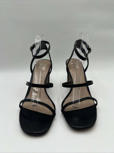 Women’s Mix No. 6 Alician Black Strappy Block Heels Size 9W Mix No. 6