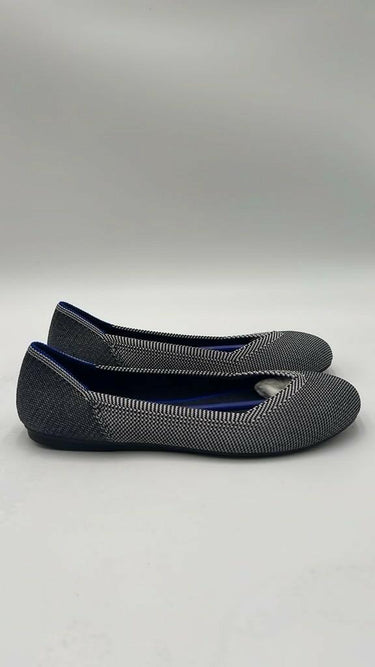 Women’s Rothys The Flat Grey Birdseye Herringbone Ballet Round Toe Size 6 Rothy's