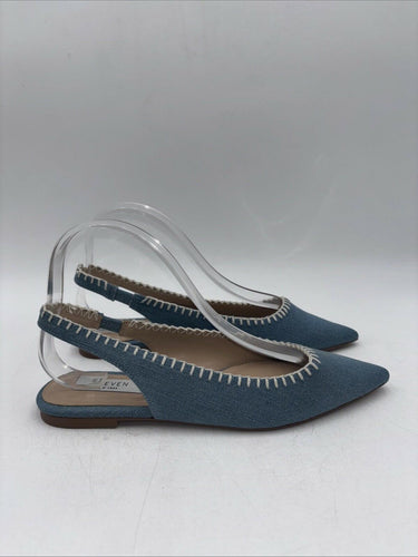 Steven New York Malina Flats Blue Jean Woven Pointed Toe Shoes Size 8 Steven by Steve Madden