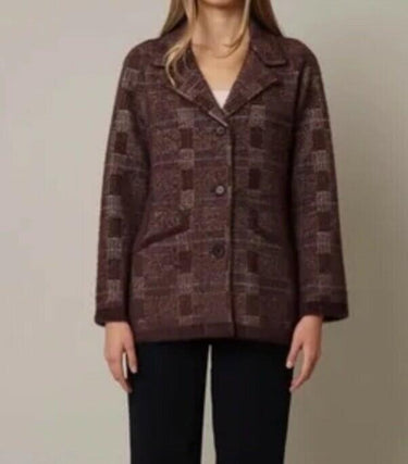 NWT Cyrus Women’s Long Sleeve Mink Jacket, Stockholm Plaid Size XS Cyrus