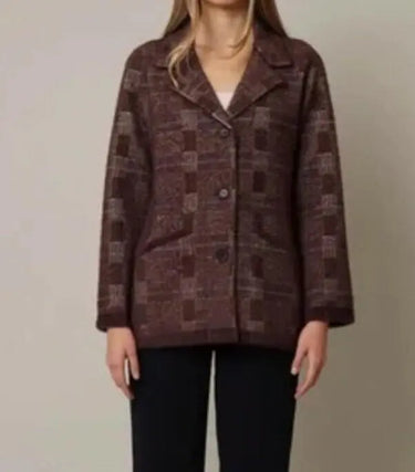NWT Cyrus Women’s Long Sleeve Mink Jacket, Stockholm Plaid Size XS Cyrus