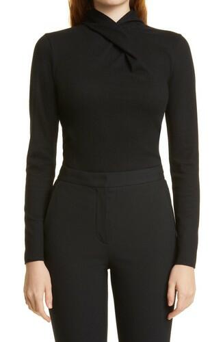 Vince Drape Twist Neck Top in Black at Nordstrom, Size Large Vince
