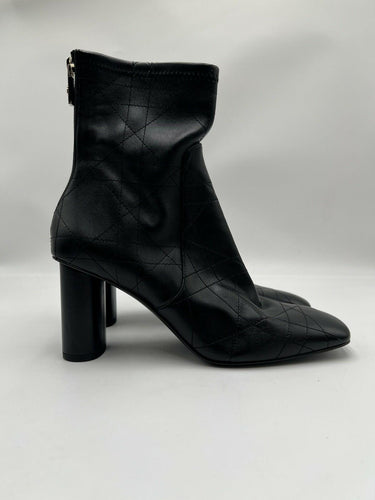 Christian Dior D-Shadow geometric Black Leather ankle boot Size 40 Dior