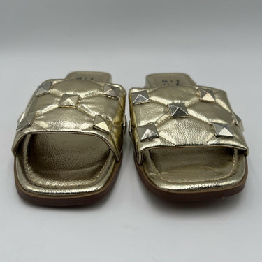 Mix No. 6 Dolleen Slide Sandal Gold Faux Leather Size 6M Mix No. 6