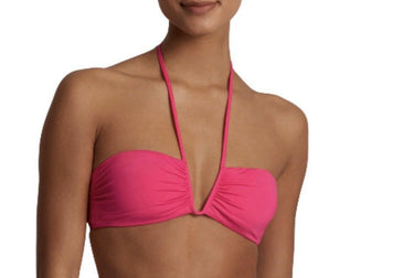 Lauren Ralph Lauren Women's Shirred V-Wire Bandeau Bikini Top - Passionfruit 10 Ralph Lauren