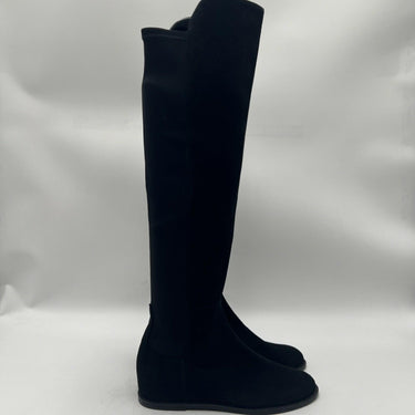 Stuart Weitzman 5050 Hidden Wedge black suede over-the-knee boot Size 4M Stuart Weitzman