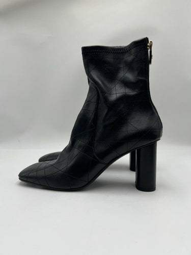 Christian Dior D-Shadow geometric Black Leather ankle boot Size 40 Dior
