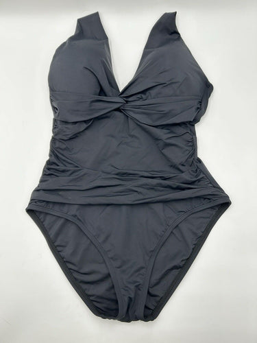 La Blanca Woman’s Island Goddess Twist Mio Black One-Piece Swimsuit Size 10 La Blanca
