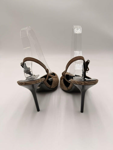 Versace Allover-jacquard 65mm Heel Slingback Pumps Size 38 Versace