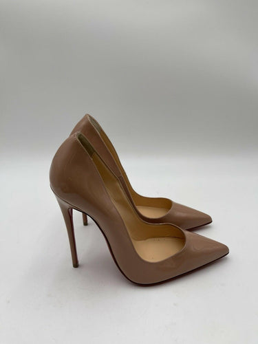 Christian Louboutin Pigalle Follies 100mm Patent Leather Pumps Nude Size 34 Christian Louboutin
