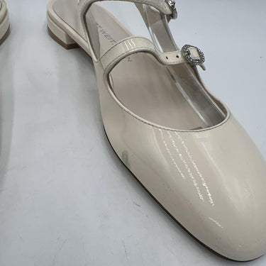 Stuart Weitzman Mary Jane slingback low-block Off White Patent heels Size 9B Stuart Weitzman