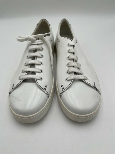 Men’s Prada Linea Rossa Low Top black stitching Sneakers White Leather Size 12UK PRADA