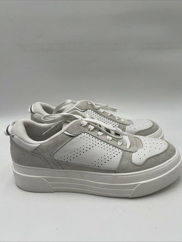 Women’s Le TIGRE Midtown Platform Sneakers White/Grey Size 9.5M Le Tigre
