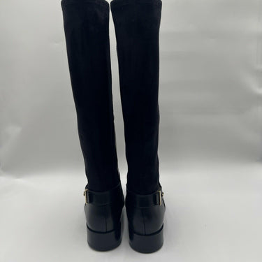 Cole Haan Adler tall riding boots in black leather /suede Size 8B Cole Haan