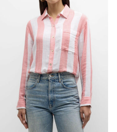 Rails Jaylin Stripe Cotton Tunic Shirt Size Small Rails