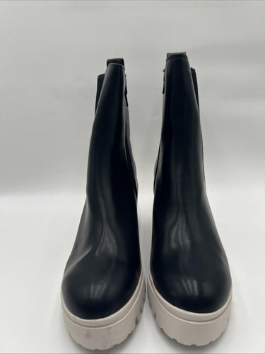 Women’s WILD PAIR Brooklan Faux Leather Lug Sole Chelsea Boots Black Size 9.5M Wild Pair
