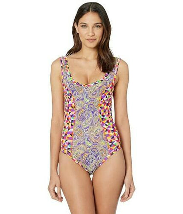 Etro Pali Insert One-Piece (Purple Multi) Women's Swimsuits One Piece 42 Etro