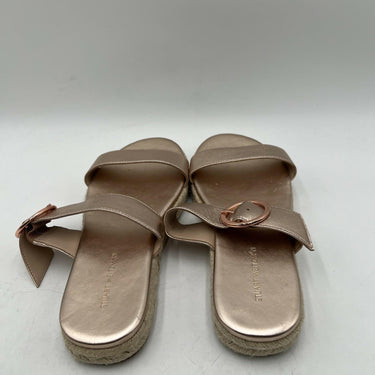 Women’s Stuart Weitzman Rose gold leather flat espadrille slide sandal Size 6.5B Stuart Weitzman