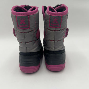 Kids Kamik Snowbug 5 Snow Boot Grey/Pink Size 8 Kamik