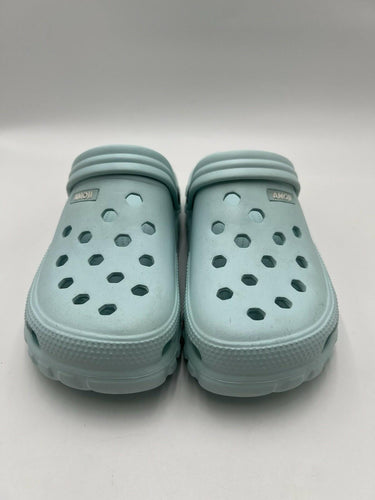 AMOJI Aqua Mint Perforated Platform Clog Garden Shoes Size 10