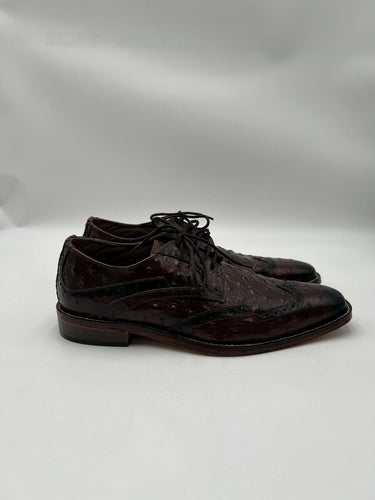 Men's Stacy Adams Gennaro Wing Tip Oxford Cognac Size 9 M Stacy Adams