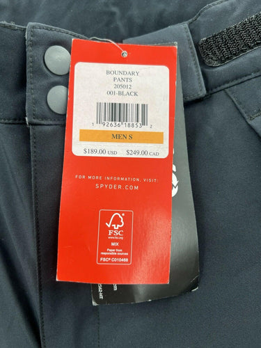 Spyder Boundary Ski Pants EXO Shield Insulated Snow Black Mens Size S