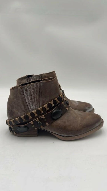 Women’s Circle G Harness Fashion Booties Brown Leather Size 9 Circle G