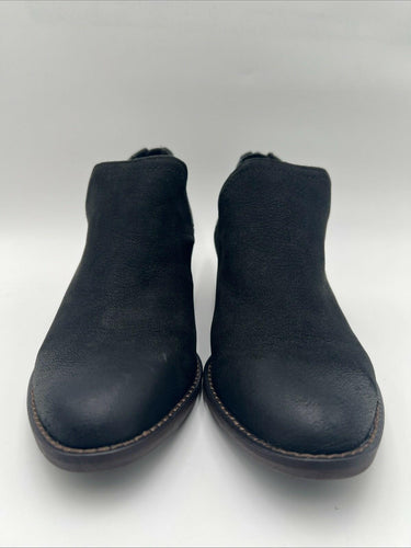 Women’s Lucky Brand Fitina Block Heel Booties Black Leather Size 7.5M Lucky Brand