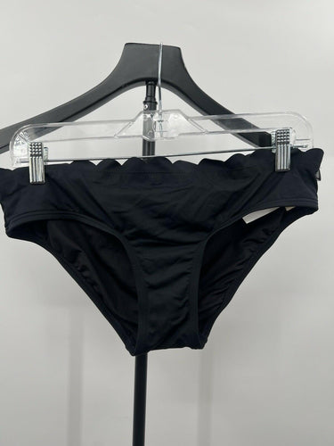 Kate Spade Bikini Bottom Black Scalloped Edge Classic Fit M kate spade new york