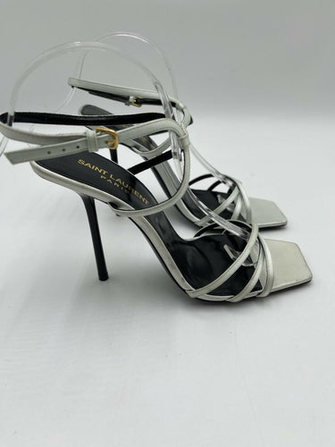 Saint Laurent Nuit 105mm high-heeled sandals In White Satin size 37 Saint Laurent