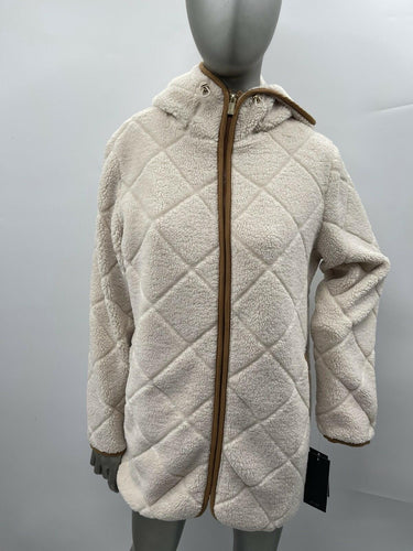 NWT Women’s Jones New York Full Zip Hoodie Fleece Jacket Color Cream Size S Jones New York