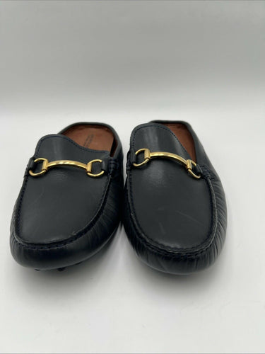Men’s Saks Fifth Avenue Dark gray leather horsebit mule loafer Size 8M Saks Fifth Avenue
