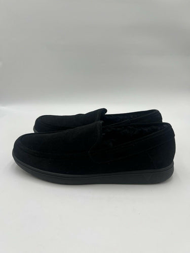 Vionic Gustavo Black Suede Faux Fur Lined Loafer Slippers Mens Size 12