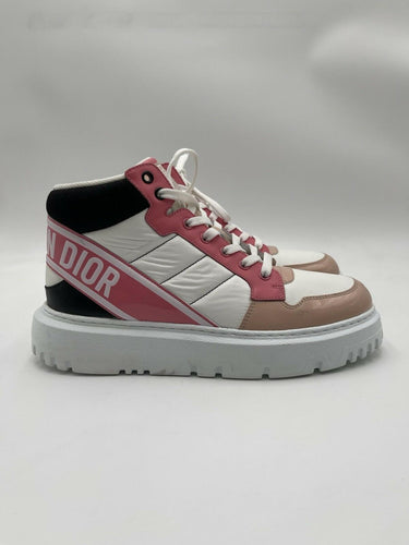 Dior D-Player High Top sneakers in a pink multicolor Leather / Nylon Size 40 Dior