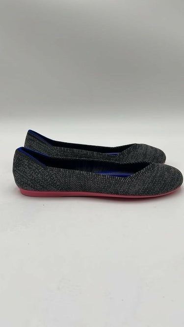 Women’s Rothy’s “THE FLAT” Gray Heather Knit Round Toe Slip On Flats Size 5.5 Rothy’s