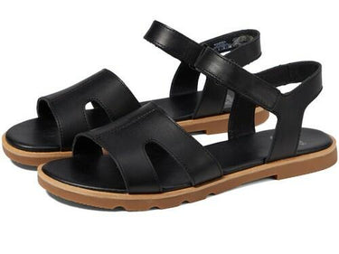 Sorel Women's Fashion Flat Sandal, Color Black, Gum, Size 6 Sorel