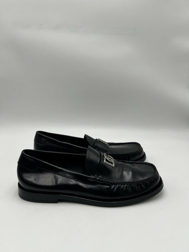 Men’s Dolce & Gabbana Logo Plaque Black Leather Loafers Size 9UK Dolce & Gabbana