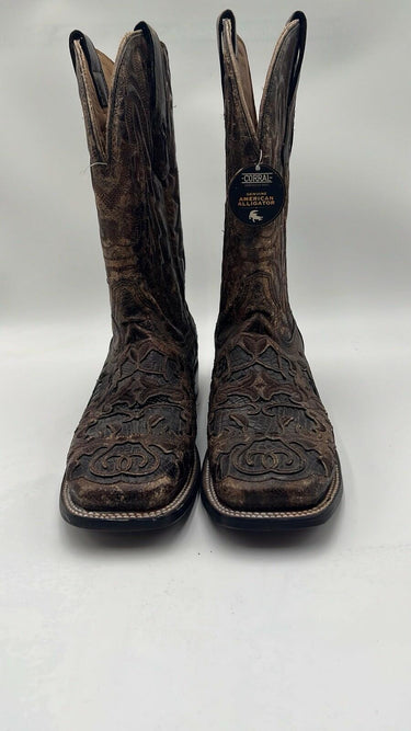 Corral Men's Exotic Alligator Inlay Western Boots Brown Size 8D Corral