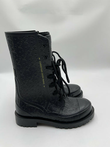 Women’s Christian Dior Oblique rubber Diorcamp Rubber boots in black Size 35 Dior